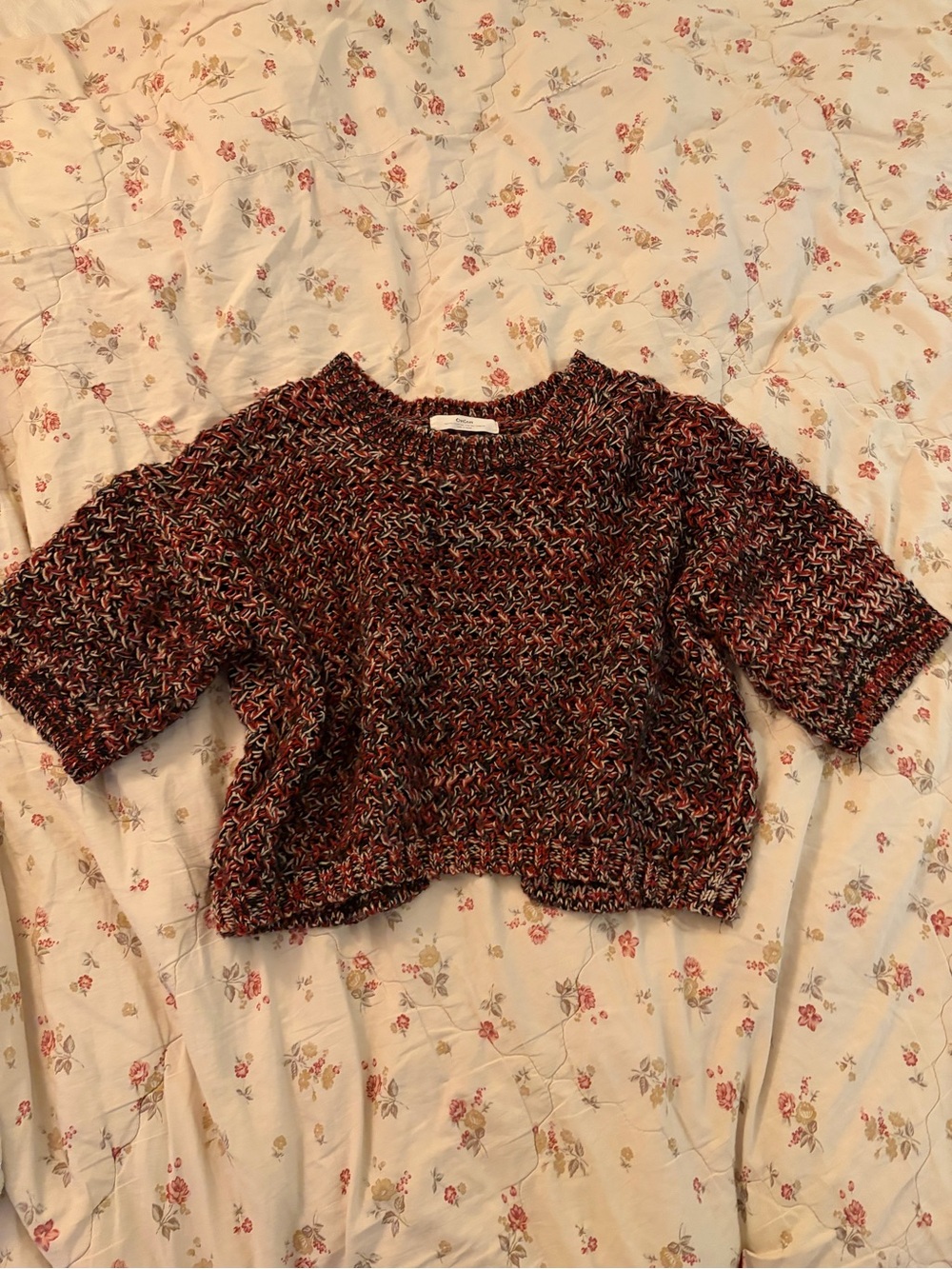Chunky Red and Black Knit Sweater - Women